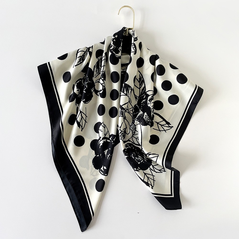 K1772 European and American striped silk scarf, versatile, light luxury sunscreen shawl, neck scarf