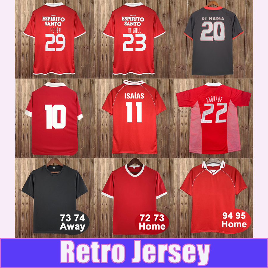 1994 1995 FEHER MIGUEL Mens Retro Soccer Jerseys 73 74 DI MARIA CARDOZO SALVIO ISAIAS NUNO GOMES Home Away Football Shirts Vintage Adult Uniforms