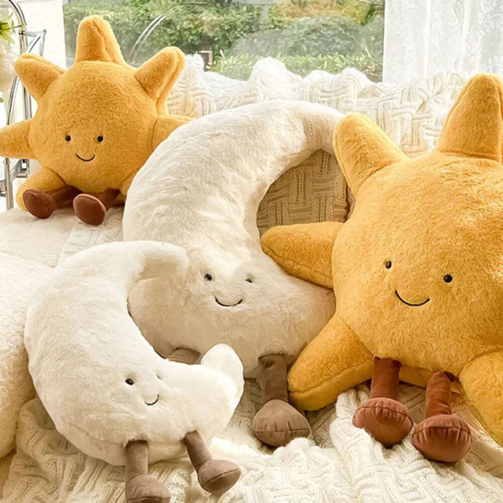 now 2025 Stuffed Animals jellys Cat Promotional Style Funny Sun Moon Soft Plush Toy Baby Cute Throw Pillow Comfort Dolls Home Decor Xmas Gift Kids 230620