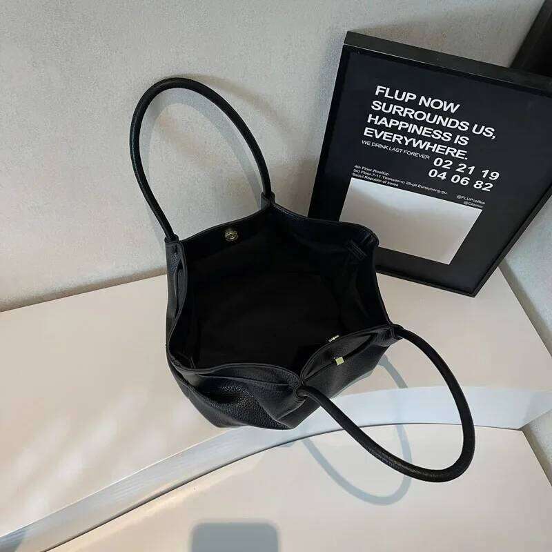 LEFTSIDE Big Short Handle PU Leather Tote Bags For Women 2024 Y2k Ladies Shoulder Bag Females Retro Simple Handbags And Purses