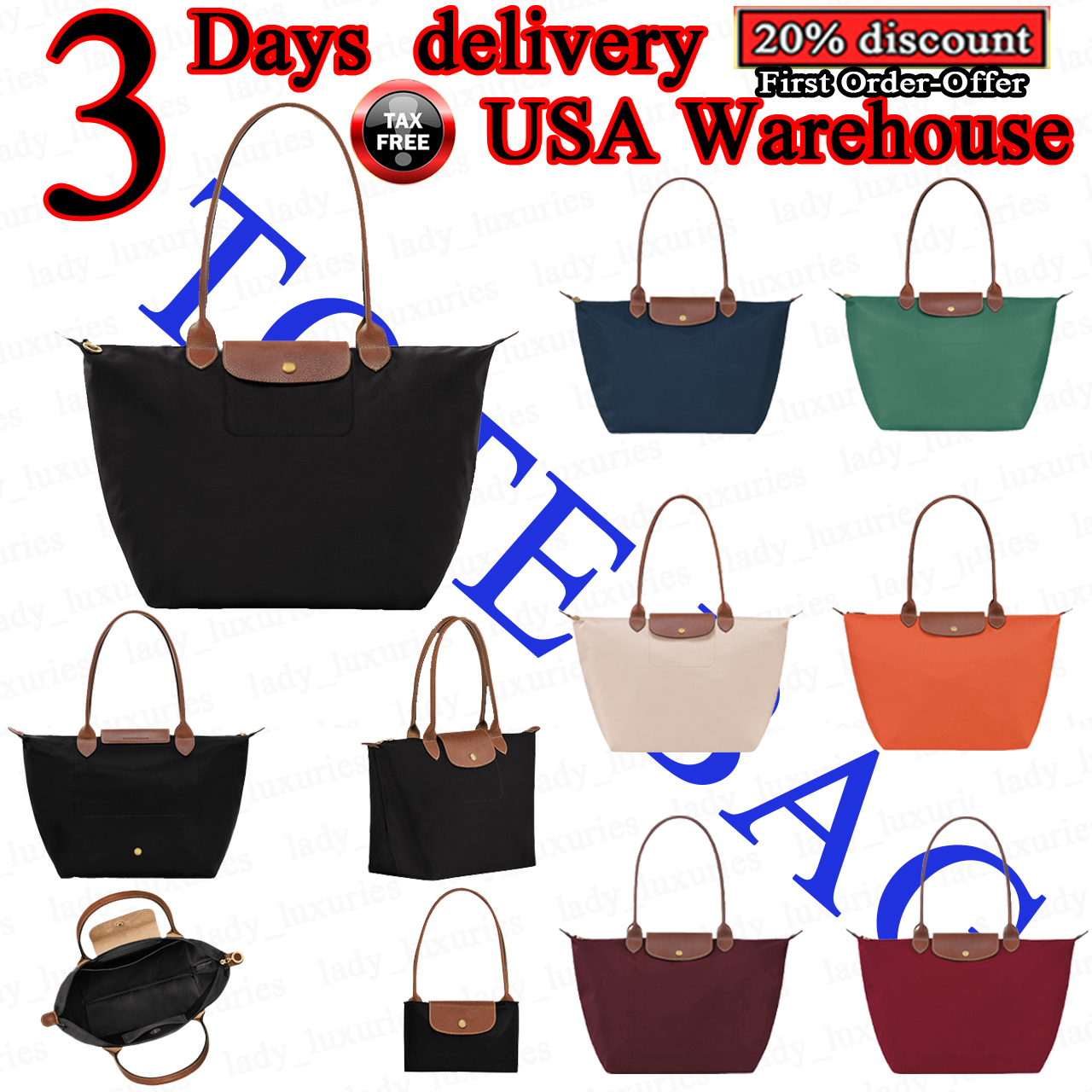 Tote Bag Designer Bag Luxury Fashion Handbag Leather Nylon Shopping Bag Foldable Waterproof Shoulder Bag Wallet Outdoor Beach Bag Women's High Quality Wallet