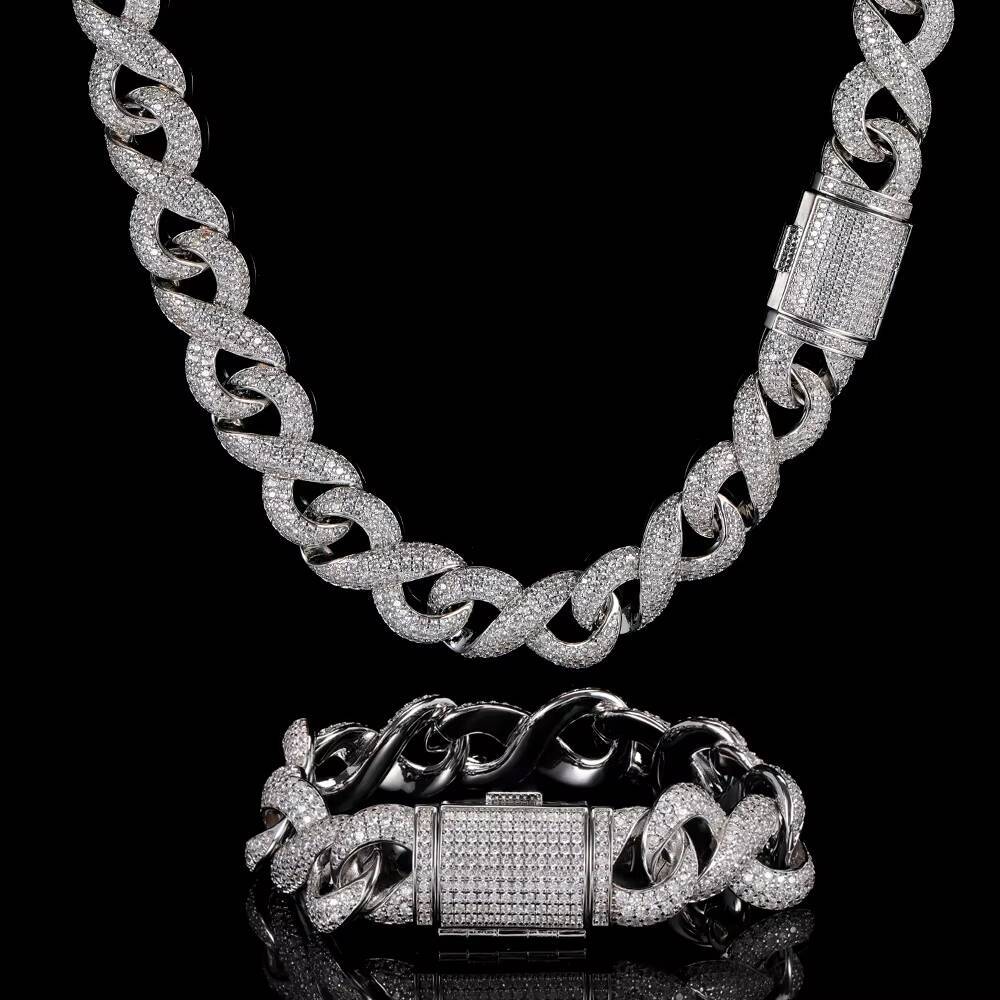 Hip Hop 15MM Iced Out Bling 3A CZ Miami Cuban Link Plated Personalized Infinity Cuban Necklace