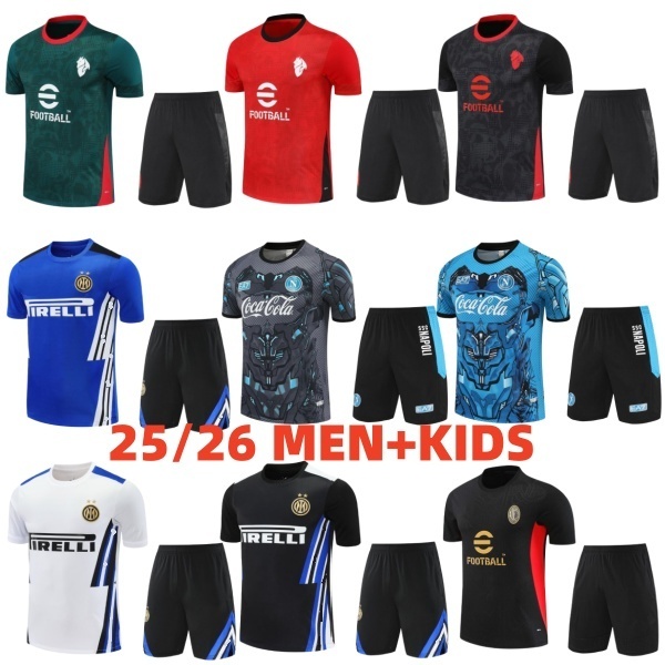 2025 2026 AC Milanes tracksuit vest Sportswear men training suit Short sleeved suit Football 25/26 soccer Jersey kit uniform chandal adult sweatshirt Sweater