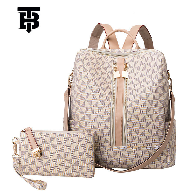 TB BHULAMTE Designer Fashion Printed Backpack Luxury Women's Bag New 2025 Korean Version Large Capacity Retro Anti-theft Backpack Multi-functiona