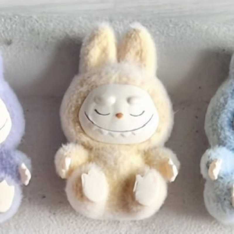 New Labubu Keychain Cartoon Creative 3D Doll Student Backpack Pendant Car Keychain Male Female Trend Gift M250419