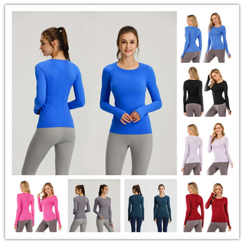 Sports Yoga Long Sleeve Top Women Solid Quick Dry Breathable luluity lemones Shirt sets Sports Workout luluity lemones Long-Shirt women clothes
