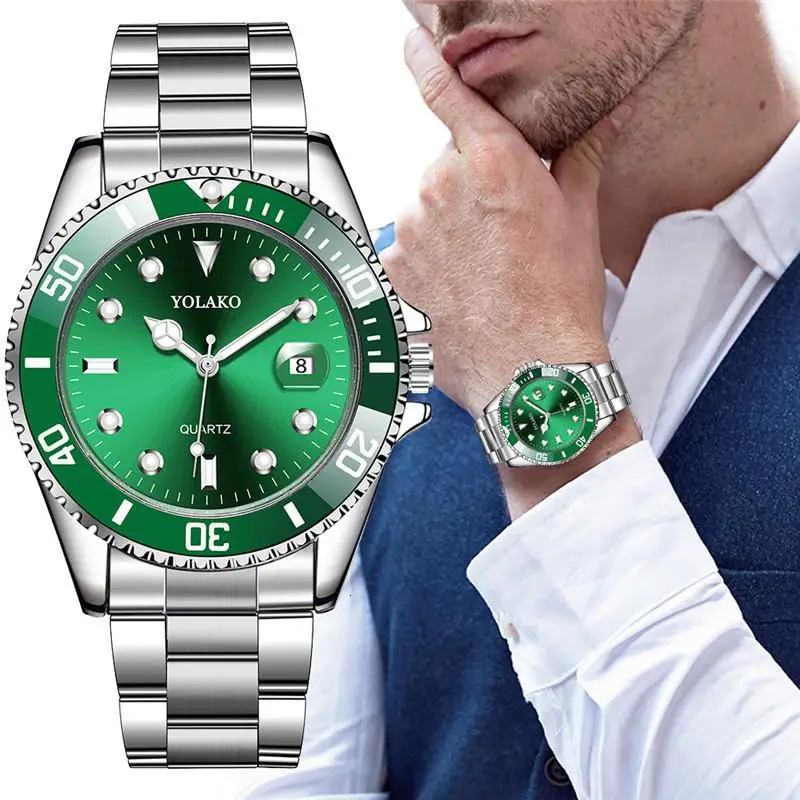 Fashion Watch Casual Clock Montre Homme Business Men Quartz Watch Calendar Green Water Wok Ghost Sport Men Wristwatch 250901