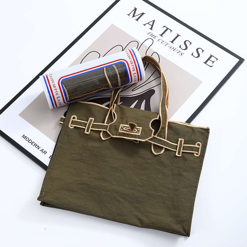 Lacousette shopping ball chain slanted canvas women's hand-held embroidered handbag simple and fashionable women's bag canvas shoulder bag g