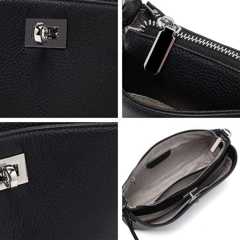 Women Cow Real Leather Shoulder Bags Ladies Natural Cowhide Fashion Retro Handbags Female Designer Crossbody Bag For Lady