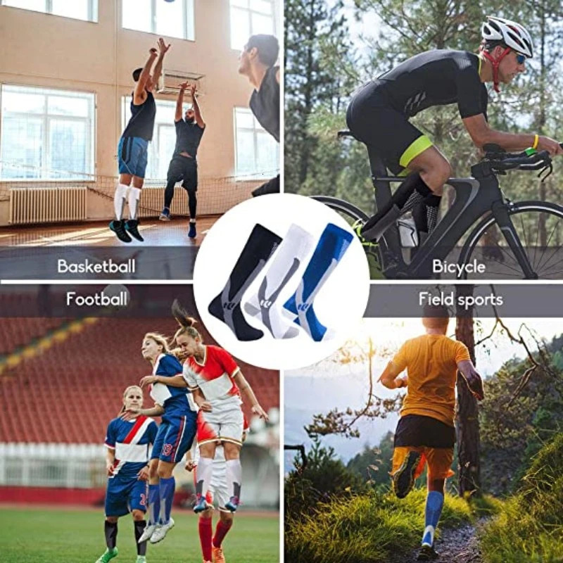 SXXL 3 Pairs PackSocks Compression Socks 30 Mmhg Fit For Medical Edema Diabetes Varicose Veins Running Sports Socks Size XXL 250901