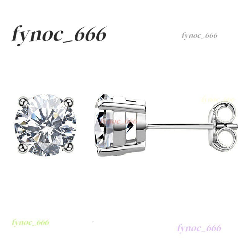 Classic 4 Prong Moissanite Stud Earrings 0.1ct-4ct White Gold 925 Sterling Silver VVS Diamond for Men and Women