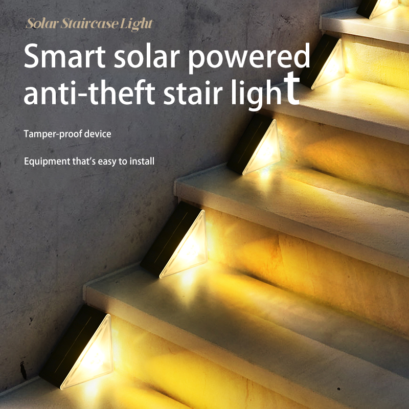 Waterproof Solar Staircase Step Lights - Outdoor LED Walkway Footlights for Courtyard