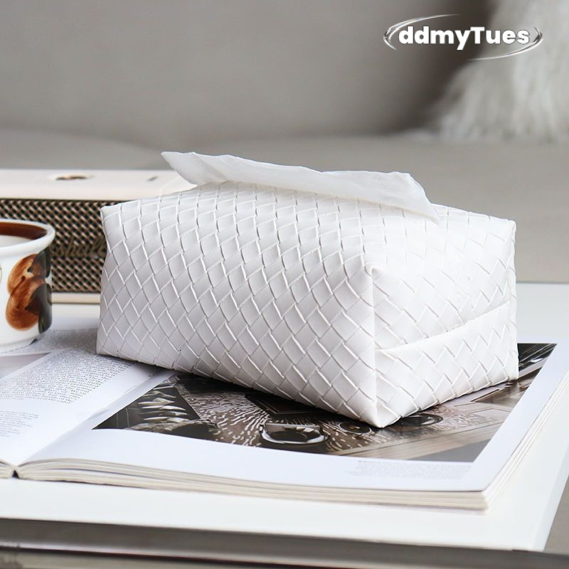 Woven Tissue Box Living Room Light y Highend Leather Home Coffee Table Napkin Storage 250710