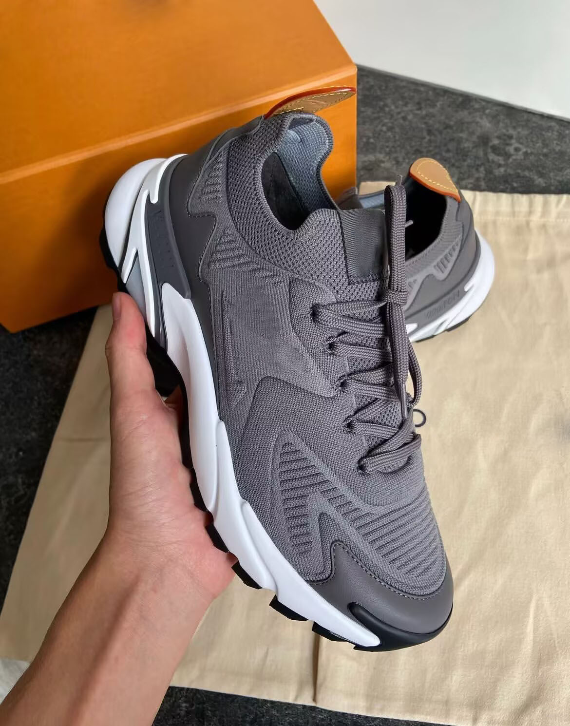 Famous Runner Tatic Technical Knit Sneakers Shoes Men's Chunky Rubber Lug Sole Man Sports Top Quality Brand Casual Walking EU38-46