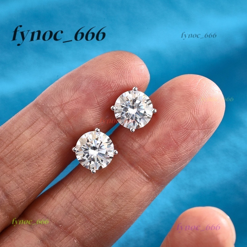 Classic Diamond Stud Earring 0.5ct 1ct 2ct 3ct 4ct VVS Moissanite 18k Gold Plated Silver Moissanite Stud Earring
