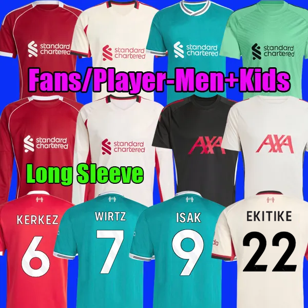 THAILAND 25 26 ISAK JERSEY SALAH WIRTZ Soccer Jerseys EKITIKE SZOBOSALAI MAC ALLISTER GAKPO Football Kits for Men and Kids SET TOP short long sleeve fans player
