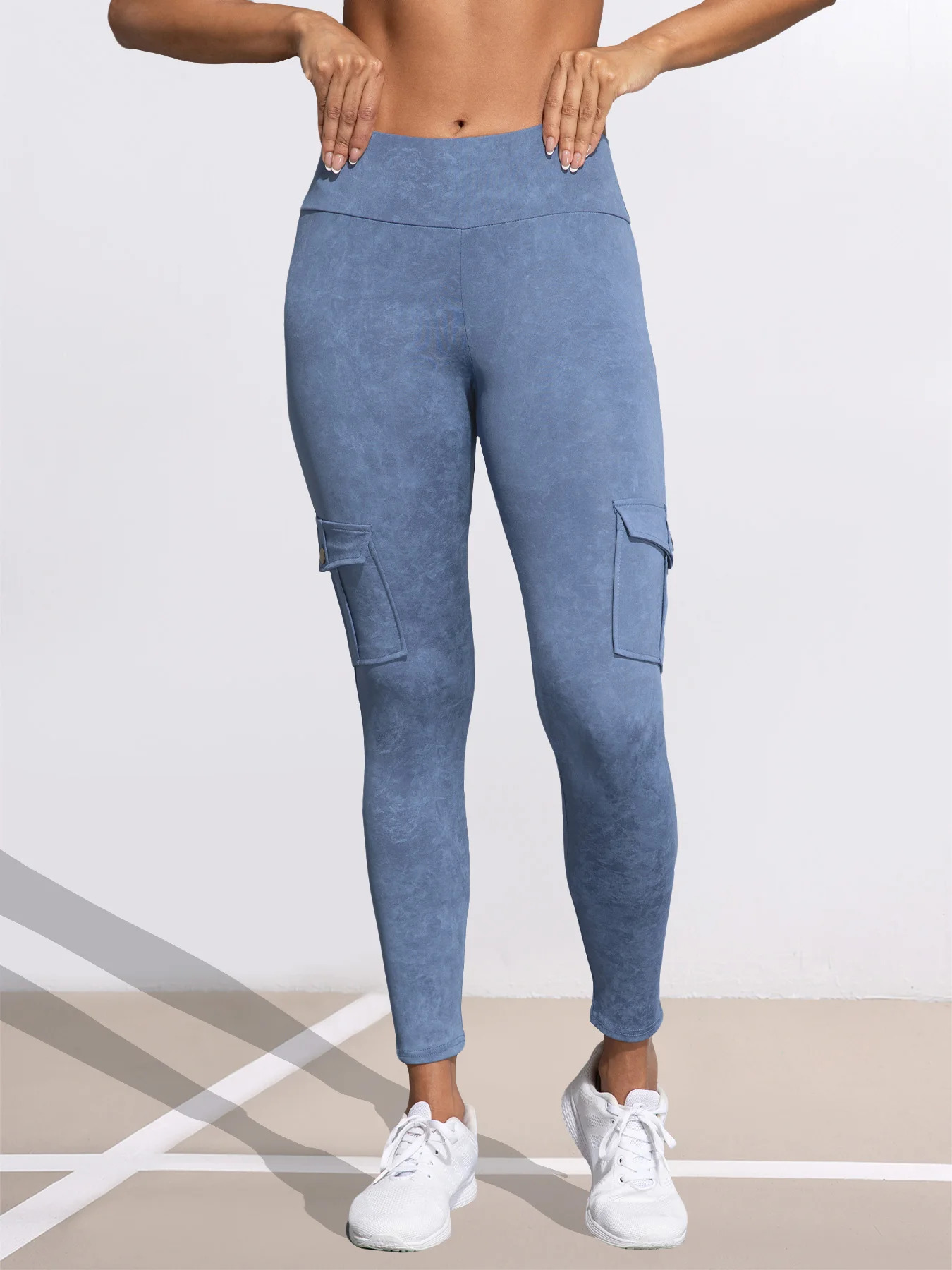 13 PCS Washed Print Work Pocket Women Leggings Elastic Butt Lifting Fitness Tights 2025 Athletic Pants Fashion Streetwear 250901
