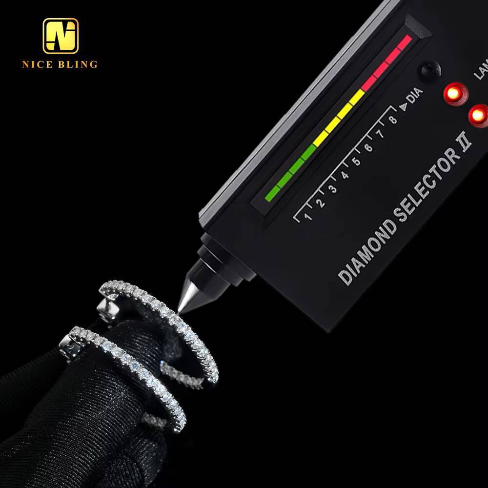 Factory Price Big Hoop Iced Out Moissanite Earrings 925 Sterling Silver Moissanite Diamond Hoop Earrings Women