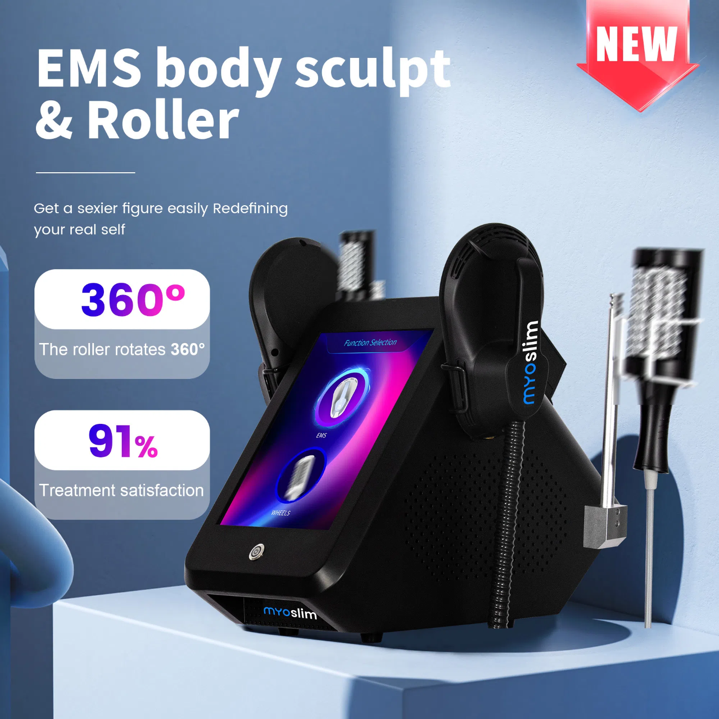 Electro Magnetic Stimulation 360 Degree Lift Face Slimming Fat Reduction Inner Ball Roller Body Sculpting Muscle Massage Slimming Beauty Equiment MYOs