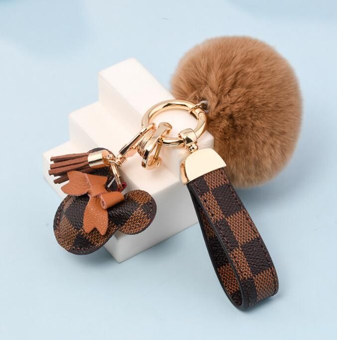 Designer keychain Mouse Diamond chain Luxury Car key chains bag charm Favor wer Pendant Jewelry Keyring Fashion PU