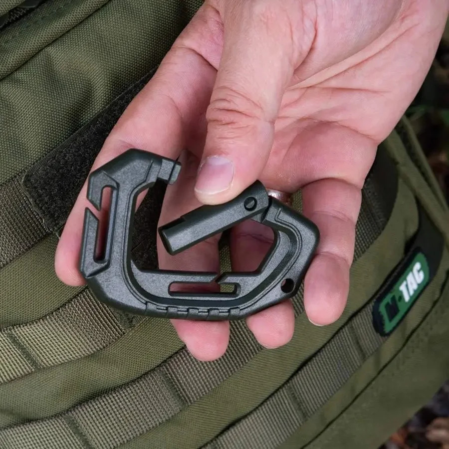 5pcs Plastic Tactical Carabiner Fast Spring Hard Hook Clip Dshape Ring Snap For Molle Accessories BackpackVestBelt 250901