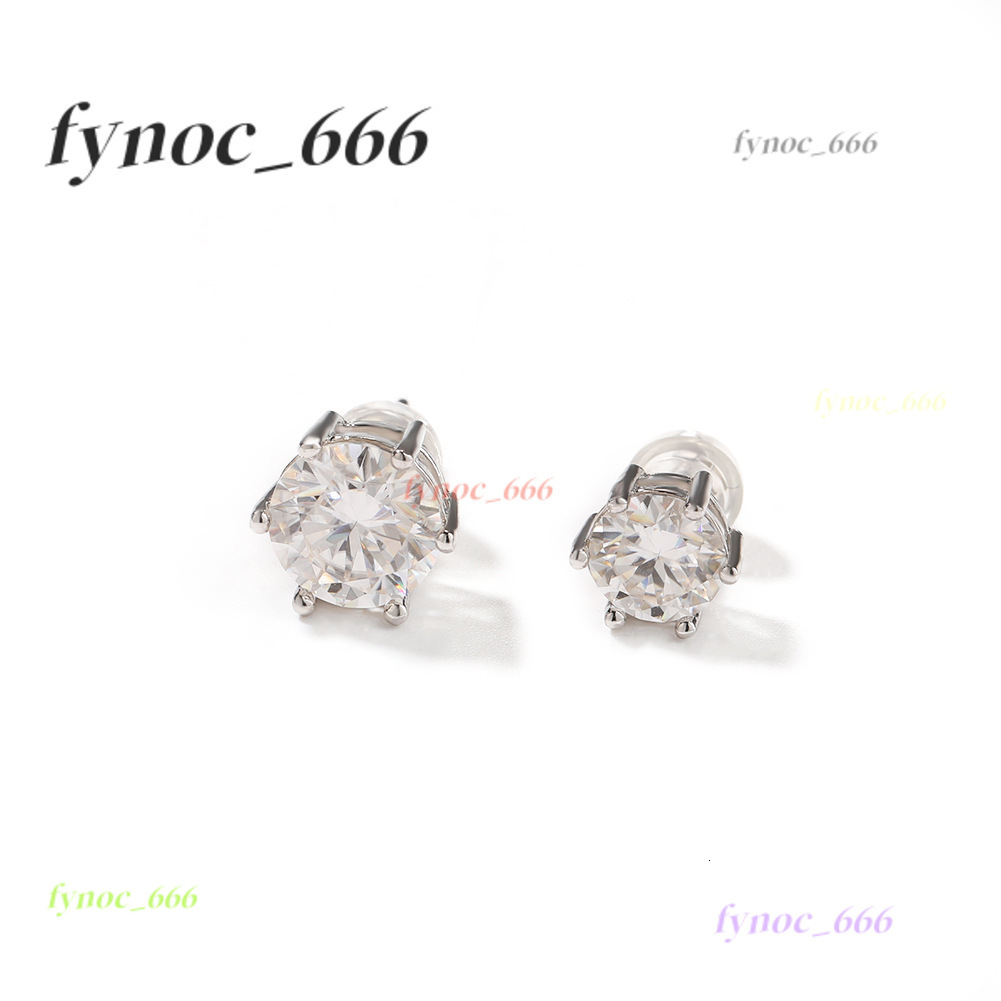 Classic Fine Jewelry Gra Certified Moissanite Jewelry Vvs Earrings Lifestyle Women Men Cuban Chain Stud Earrings Sterling Silver