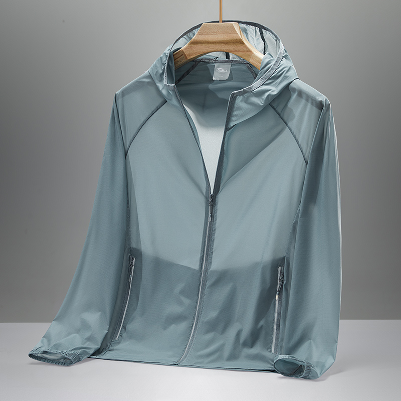 couple style hooded sunscreen jacket breathable mesh fabric