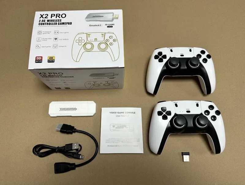 NEW X2 PRO 256GB Retro Game Console 4K 3D Arcade Game Wireless Retro TV He Game Console GD10 Game Stick For PSP PS1 GBA Game D250901