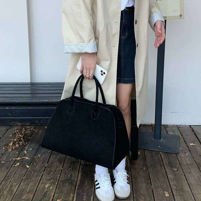 Suede Tote High Quality Designer Boston Large Handbag 2025 Winter New In Vintage Women's Bags Korean Hand Bag Ladies
