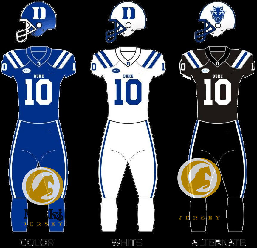 Jake Hornibrook Duke Football Jersey Que'sean Brown Cooper Barkate Jaden Watkins 5 Peyton Jones 50 Kevin O'Connor 0 Chandler Rivers Duke Blue Devils Jerseys Stitched
