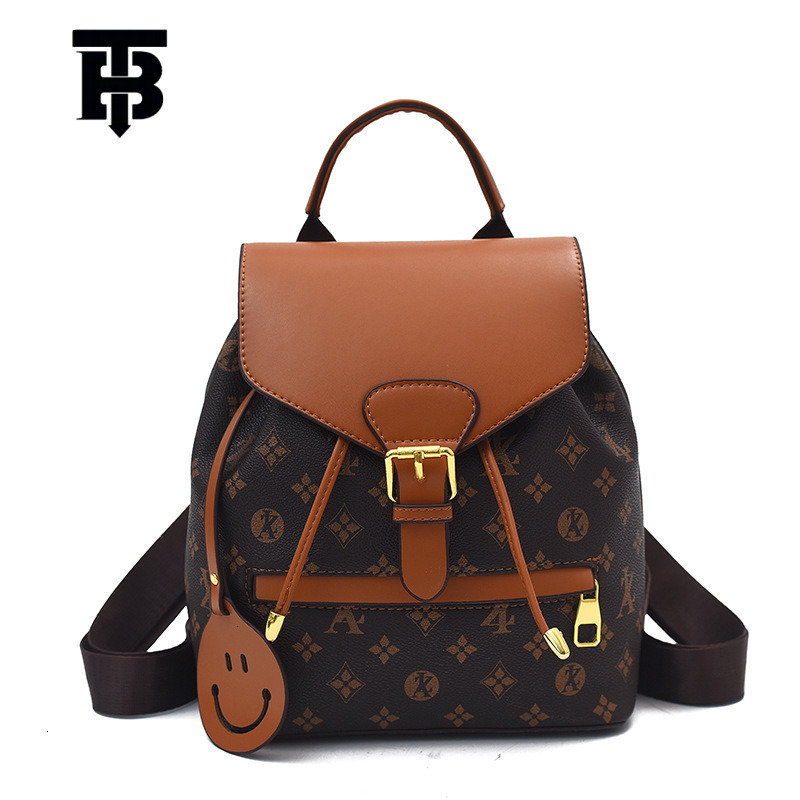 TB BHULAMTE Designer Retro Backpack, Large-capacity Color-blocking Backpack, European And American Fashion, High Appearance Level Printed Women's