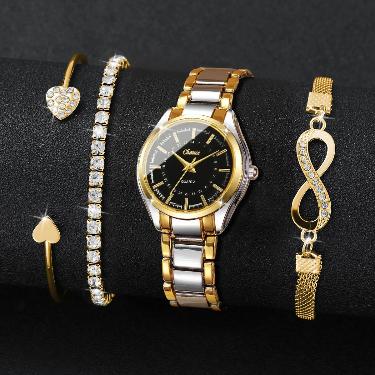 4PCSSet Fashion Small Dial Women Watches Ladies Analog Quartz Wristwatch Bracelets Set Reloj MujerWithout Box 250901