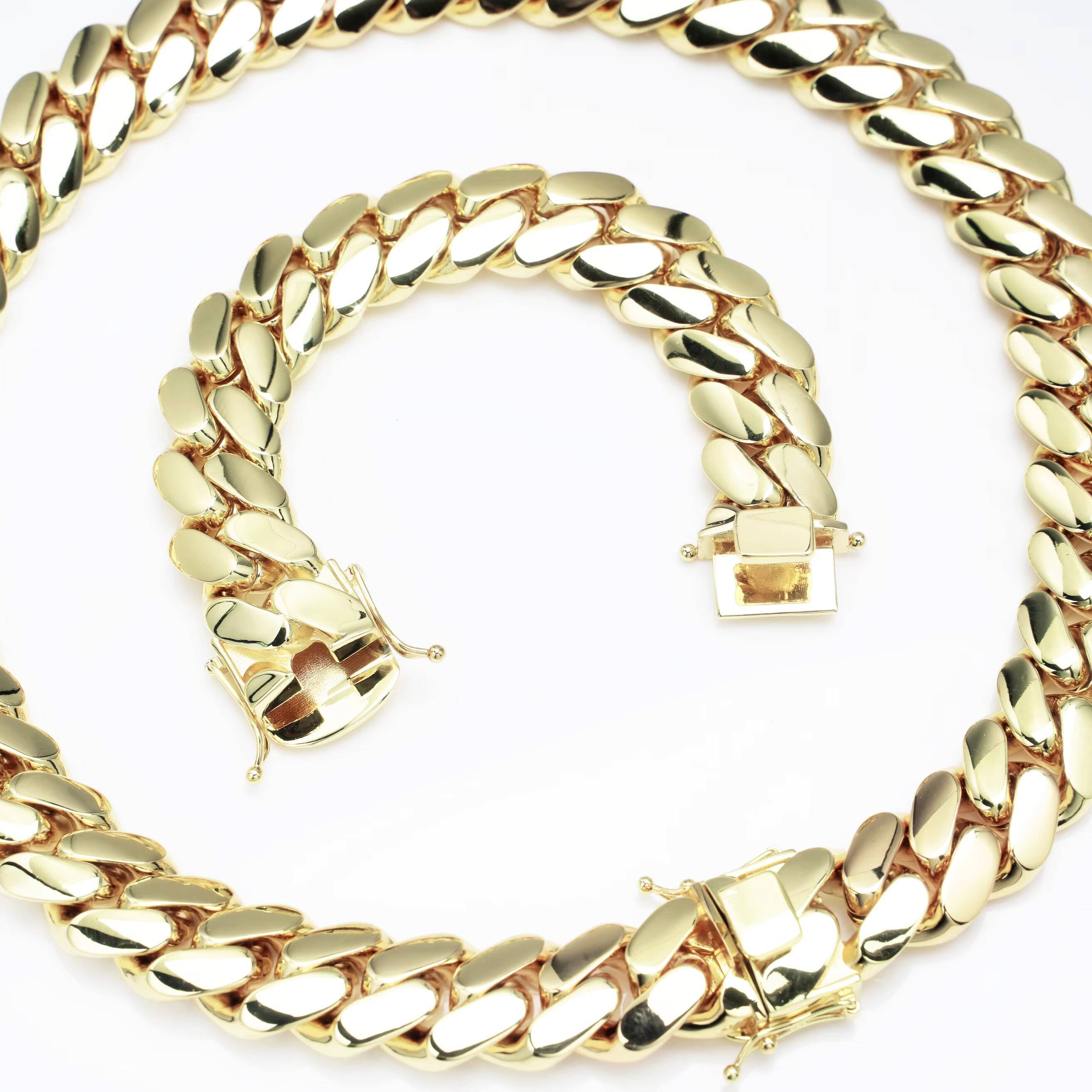 Miami Cuban Chain moissanite chain necklace 10k 14k Gold cuban link chain fashion jewelry necklaces