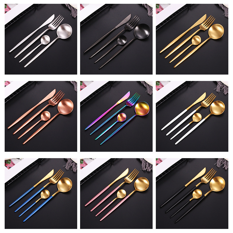 4Pcs Spoon Fork Kni… - image