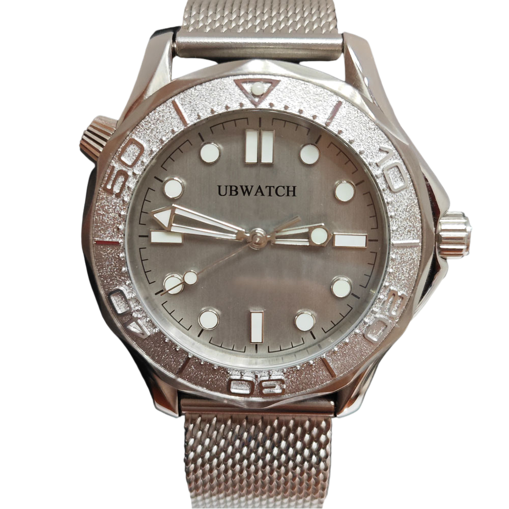 40MM Y1 Automatic Hardlex Glass Mens Watches Silver Texture Man Wristwatches With Milanese Steel Strap