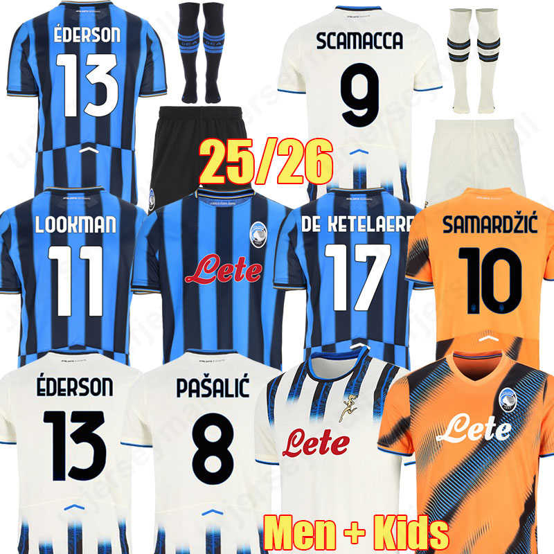 25 26 Atalanta BC Soccer Jersey KRSTOVIC KOSSOUNOU HIEN KAMALDEEN LOOKMAN DE ROON 2025 2026 DE KETELAERE SCALVINI MALDINI Men Football Shirt kids 117