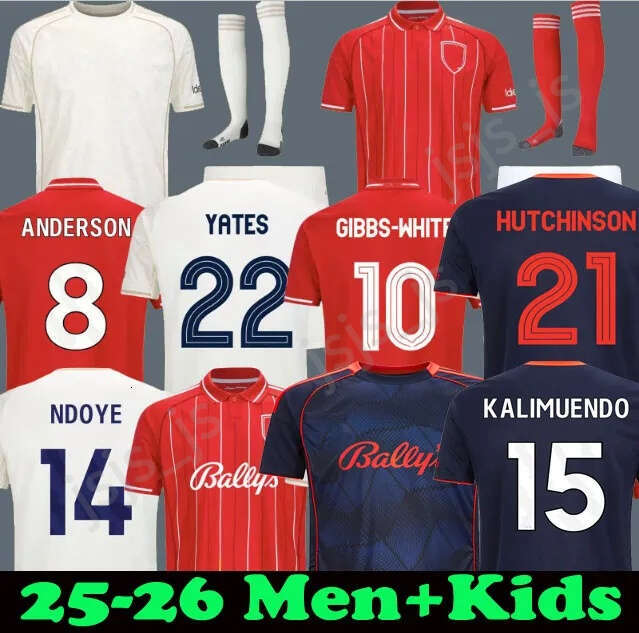 25 26 Nottingham LINGARD Soccer Jersey GIBBS-WHITE Men Kids kit 2025 2026 WORRALL WILLIAMS AWONIYI ANDERSON WOOD SANGARE YATES DENNIS ELANGA MILENKOVIC