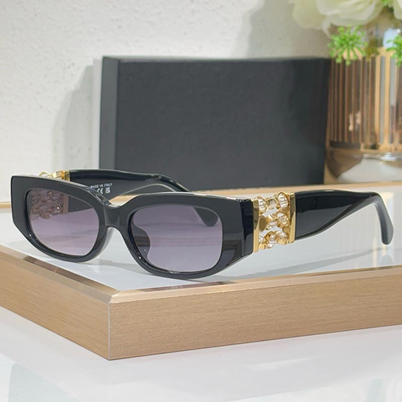 Designer Women Oval Sunglasses 5544 Acetate Frame Glass Pearls Rotating Crystal Beads Temple 100% UV Protective Lens Fashion Luxury Lady Sunglasses