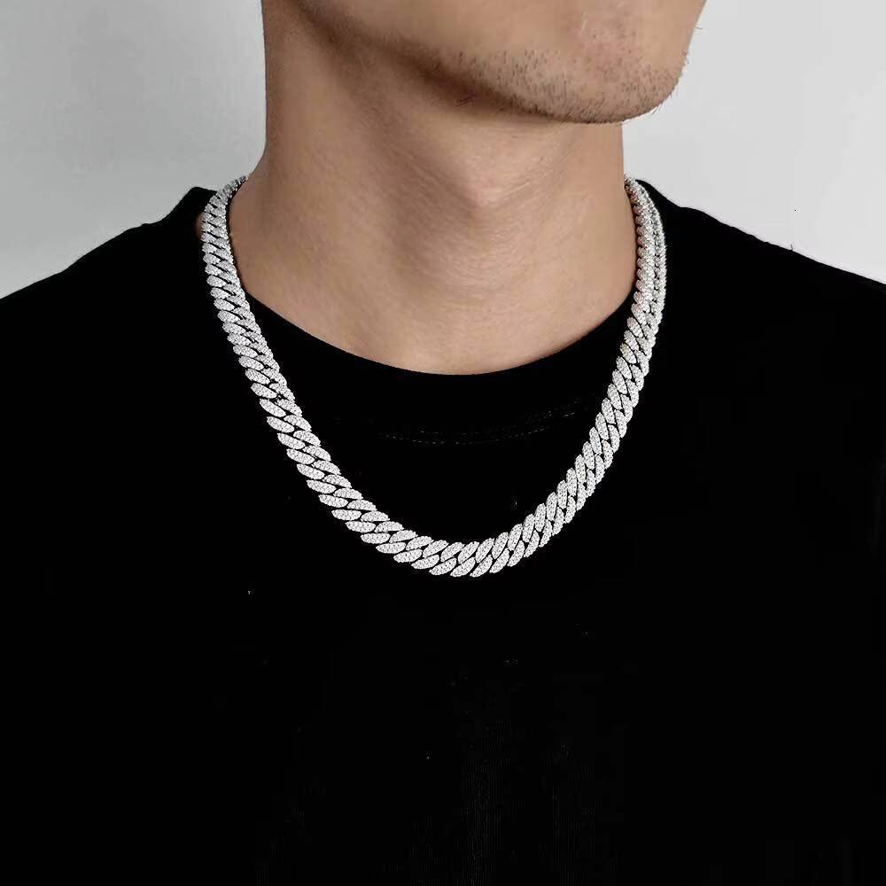 Iced Out 10mm Bubble Miami Cuban Link Chain Diamond CZ Unisex Bracelet Necklaces Hip Hop Jewelry