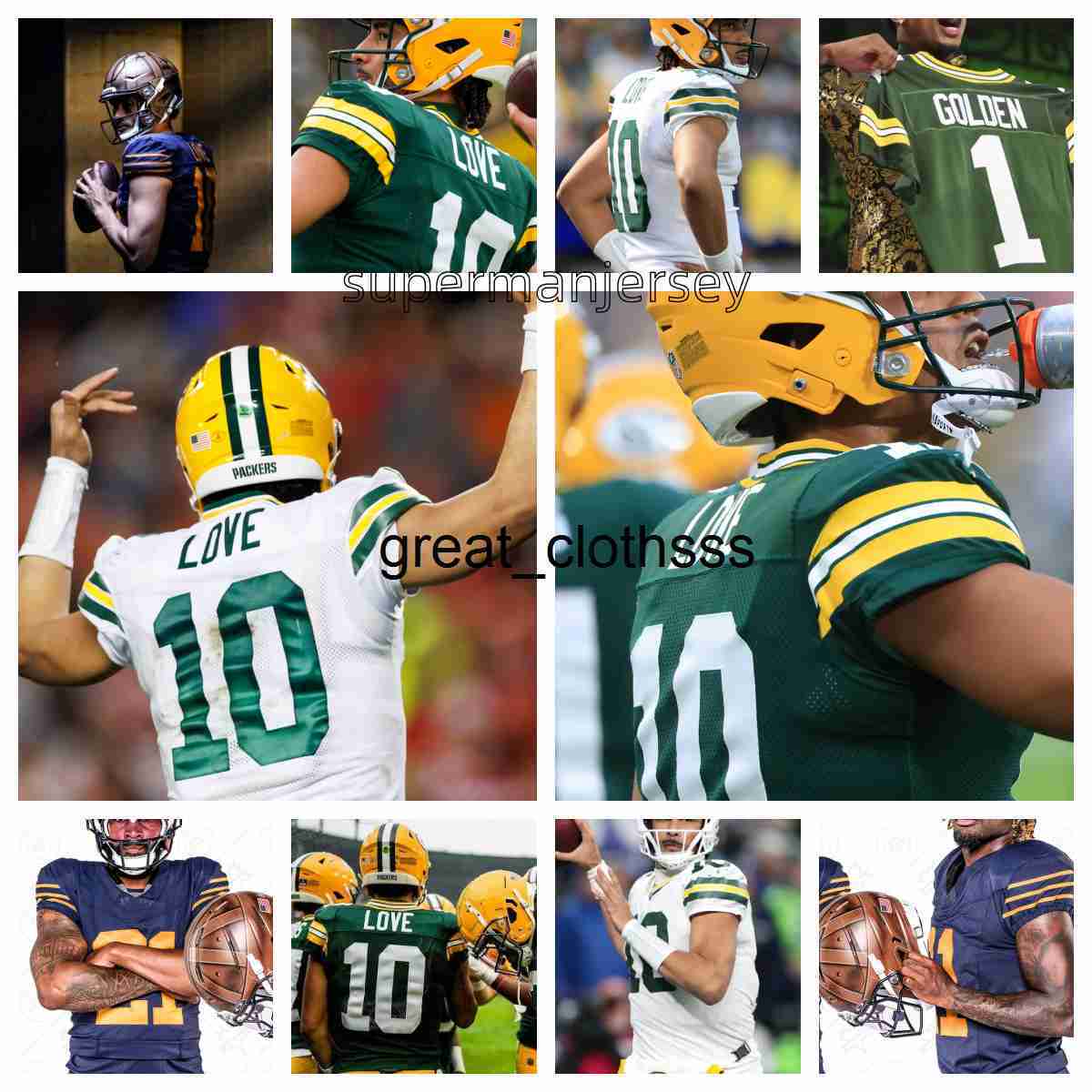 10 Love custom 8 Josh Jacobs Packerss Football Jersey Jayden Reed Xavier McKinney AJ Dillon Tucker Kraft Romeo Doubs David Bakhtiari Edgerrin Cooper 2025 Men Women