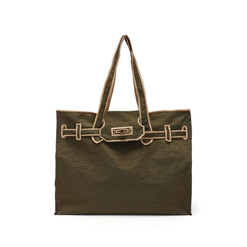 Lacousette shopping ball chain slanted canvas women's hand-held embroidered handbag simple and fashionable women's bag canvas shoulder bag g