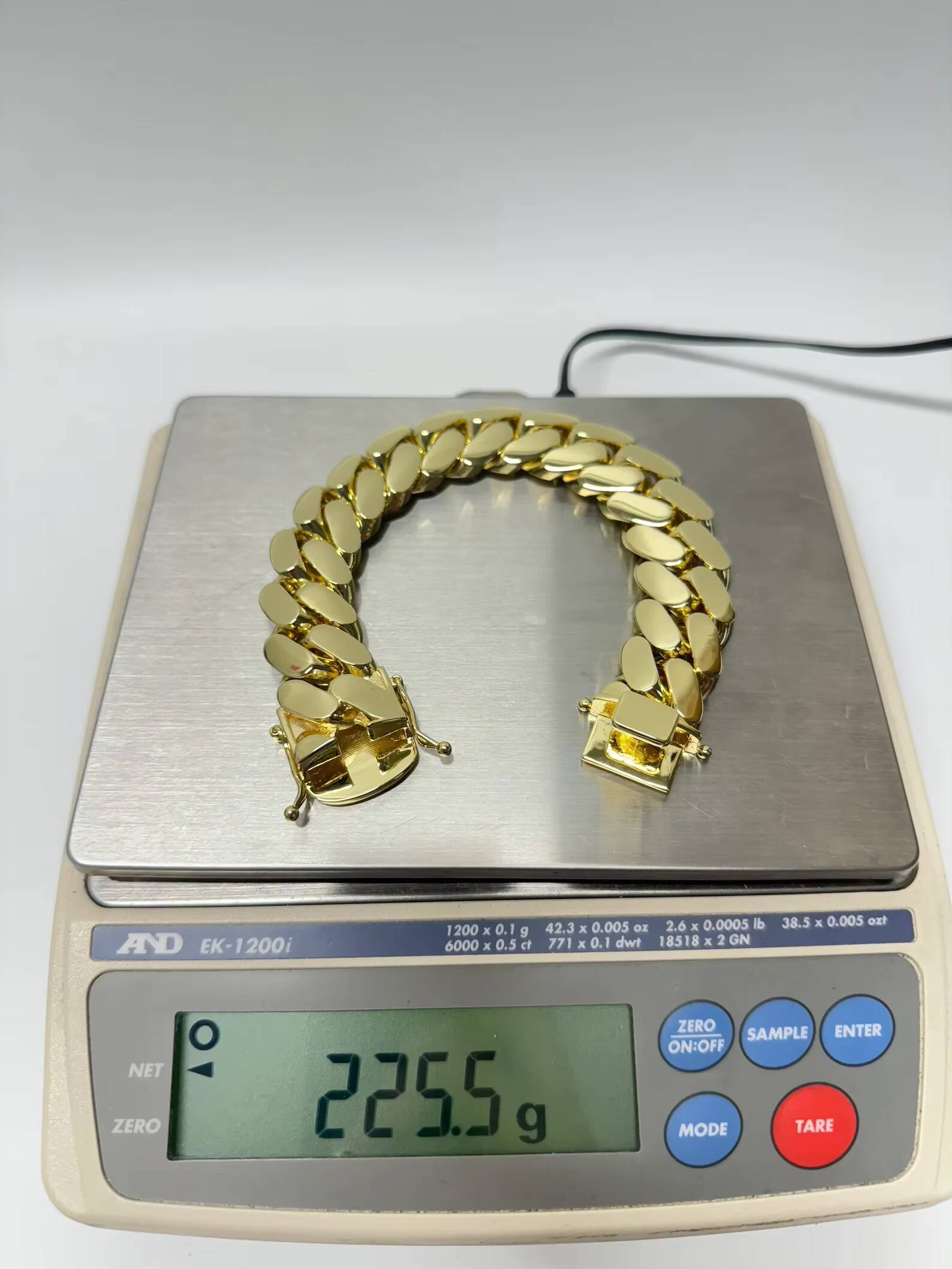 Top Selling 14K Gold Plated Sterling Silver Half Kg 22MM Hip Hop Style Cuban Link Chain For Gift Available for Factory Price