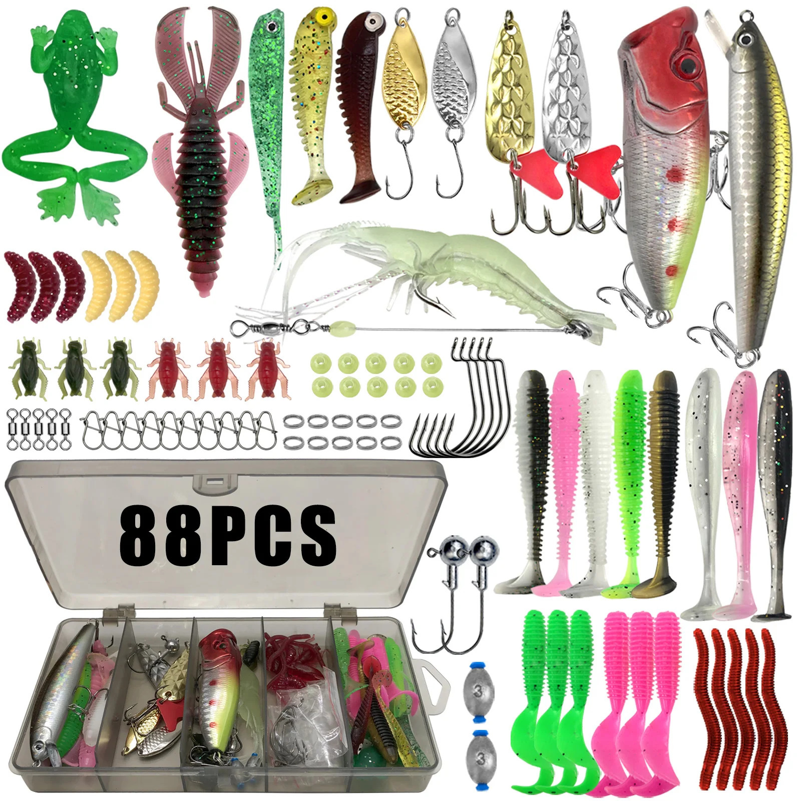Fishing 8688136149366pcs Fishing Lure Kit For TroutPikeBass MultiLure Fishing Set Layered Tackle Pro Gear Tackle Box 250901
