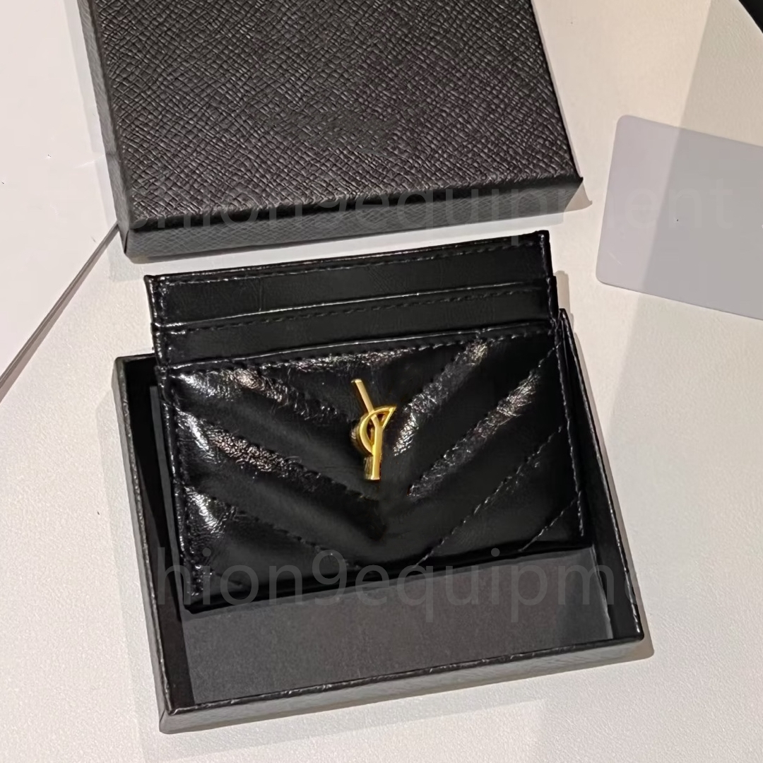 Top Luxury Designer Y3 Alligator Card Holder Leather Purse Fashion Women Purse Men Key Ring Credit Cards Wallet Bag Travel Documents Passport Holders with box card