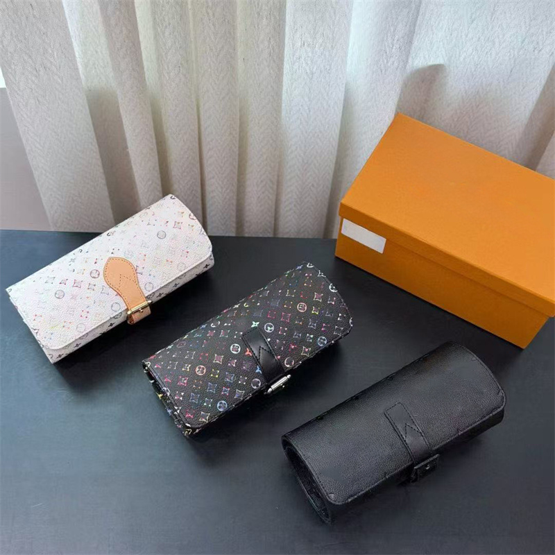 2025 Evening Bags 3 Watch Case Designer Takashi Murakami Man Watch Box Luxury Canvas Leather Balck White Case Roll Travel Clutch Bag Cases Purse