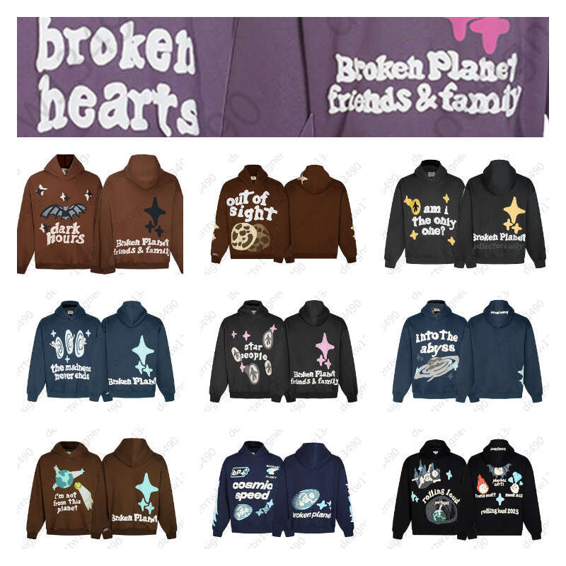 designer hoodies Brokenly Planetly hoodie men women sweatshirt y2k quality streetwear Letter Foam Printed Couple trendy hoody mens hoodie