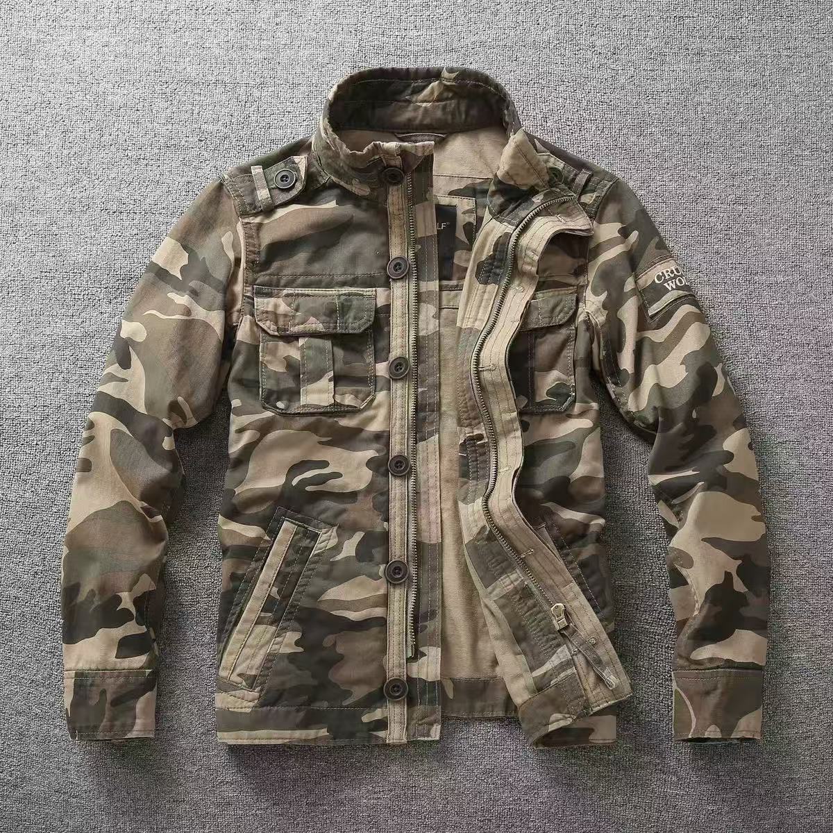 T1612 Autumn Men's Workwear Camouflage Jacket Outerwear Trendy Brand High-Quality Men's Tops Winter Thickened Clothes