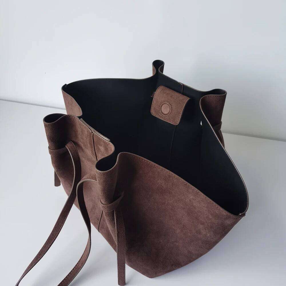 New Matte Suede Retro Wing Large Capacity One-Shoulder Tote Casual Shopping Women's Bag Pu Material