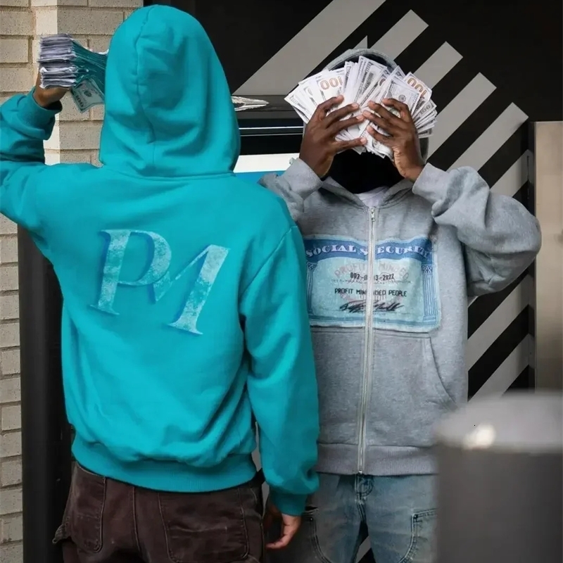 Autumn Y2K retro hoodies for men and women with printed personalized patterns style street hooded cardigan long sleeves 250904