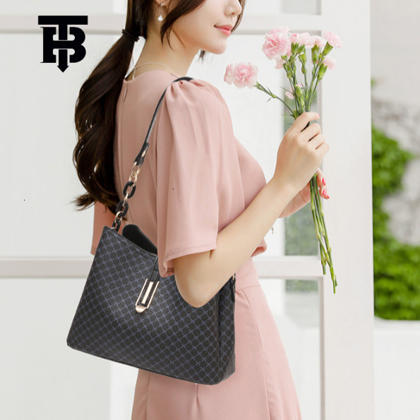 TB BHULAMTE Luxury Vintage Bucket Shaped Handbag Fashion Splicing Workplace Single Shoulder Crossbody Simple Large Capacity Mother Bag Free Shipping Z